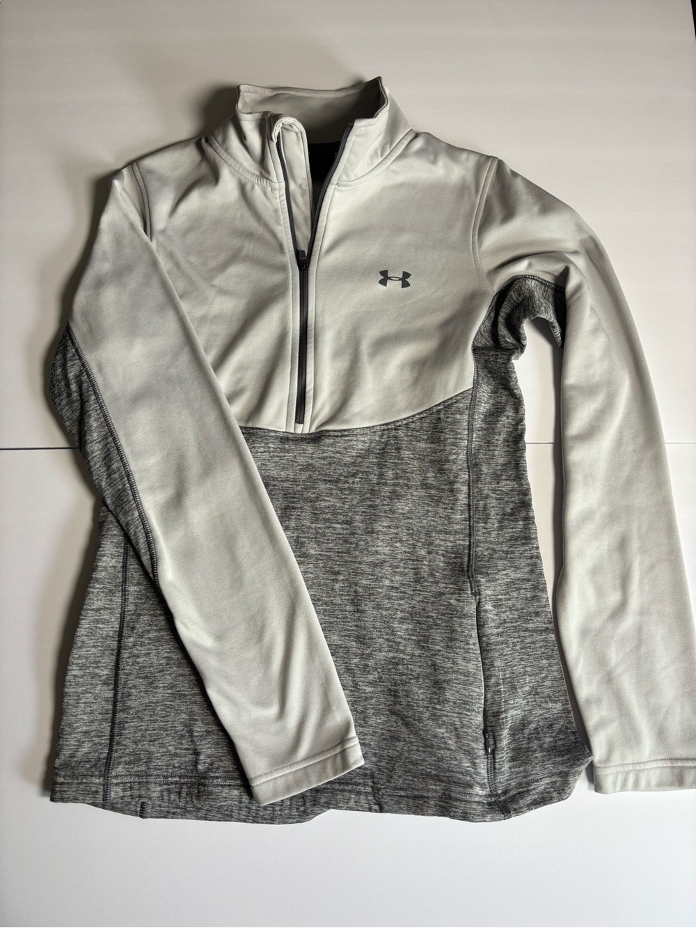 Under Armour Men's White Full-Zip Performance Jacket with Gray Accents